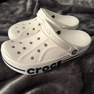 Unisex White and Black Crocs